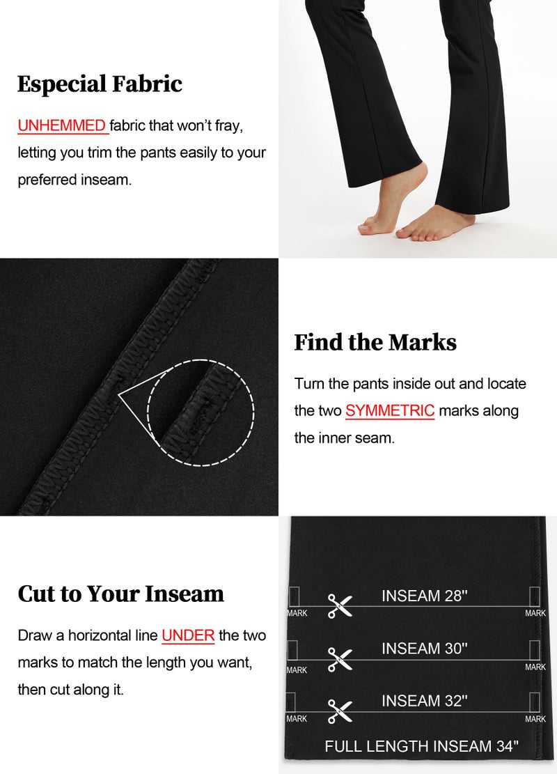 Safort 31" 34" Women Bootcut Yoga Tall Dress Pants Flare Long Trousers Work Stretchy Business Casual Slacks Pockets, 34", Black, S - Image 4